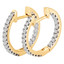 Round Cut Diamond Multi-Stone Inside Outside Huggie Hoop 4-Prong Earrings in Yellow Gold - #HDE2651-Y