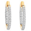 Round Cut Diamond Multi-Stone Inside Outside Huggie Hoop 4-Prong Earrings in Yellow Gold - #HDE2651-Y