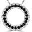 Round Cut Black & White Diamond Multi-Stone Shared-Prong Circle of Life Pendant Necklace with Chain in White Gold - #CDPEOC7452