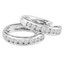 Round Cut Diamond Multi-Stone Huggie Hoop Channel-Set Earrings in White Gold - #HDE2622-W