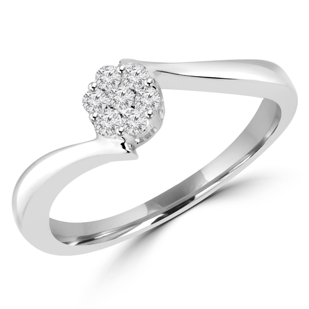 Platinum 0.50ct Total Diamond Flower Cluster Ring | Ernest Jones