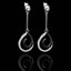 Round Cut Black & White Diamond Multi-Stone Shared-Prong & Bezel-Set Dangle Drop Earrings in White Gold - #CDEAOH5329