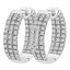 Round Cut Diamond Inside Outside Hoop Multi-Stone Three Row Pave-Set Earrings in White Gold - #EAOC3262