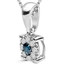 Round Cut Blue Diamond Multi-Stone Shared-Prong Halo Pendant Necklace with Round Cut White Diamond Accents with Chain in White Gold - #CDPEOT5463