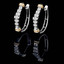 Round Cut Diamond Multi-Stone Huggie Hoop Bar-Set Earrings in Two-tone Gold - #EQ0643