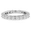 Round Cut Diamond Full-Eternity Shared-Prong Diamond Wedding Band Ring in White Gold - #HR6950-W