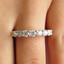 Round Cut Diamond Full-Eternity Shared-Prong Diamond Wedding Band Ring in White Gold - #HR6950-W