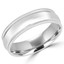 6.0 MM Brushed & Polished Milgrain Mens Comfort Fit Wedding Band Ring in White Gold - #J112-620G-W