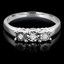 Round Cut Diamond Three-Stone Illusion-Set Engagement Ring in White Gold - #GSEFX117