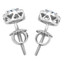 Round Cut Blue Diamond Multi-Stone 4-Prong Halo Stud Earrings with Round Cut White Diamond Accents with Screwbacks in White Gold - #CDEAHH0132