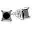 Princess Cut Black Diamond Solitaire 4-Prong Stud Earrings with Screwbacks in White Gold - #CDEACF8814-W