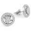 Round Cut Diamond Multi-Stone Cluster Halo Stud Earrings in White Gold - #HDE2085-W