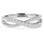 Round Cut Diamond Multi-Stone Shared-Prong Criss-Cross Ring in White Gold - #HR6787-W