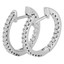 Round Cut Diamond Multi-Stone Inside Outside Huggie Hoop 4-Prong Earrings in White Gold - #HDE2651-W