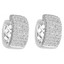 Round Cut Diamond Multi-Stone Huggie Hoop Pave Earrings in White Gold - #HDE1333-HDE1033-W