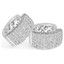 Round Cut Diamond Multi-Stone Huggie Hoop Pave Earrings in White Gold - #HDE1333-HDE1033-W