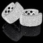 Round Cut Diamond Multi-Stone Huggie Hoop Pave Earrings in White Gold - #HDE1333-HDE1033-W