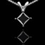 Princess Cut Black Diamond 4-Prong Solitaire Pendant Necklace with Chain in White Gold - #CDPEQC5380-W