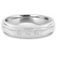 Round Cut Diamond Bezel-Set Comfort Fit Mens Wedding Band Ring in White Gold - #HR3223-W