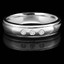 Round Cut Diamond Bezel-Set Comfort Fit Mens Wedding Band Ring in White Gold - #HR3223-W