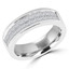 Princess Cut Diamond Multi-Stone Invisible-Set Wedding Band Ring in White Gold - #HR10086-W