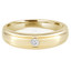Round Cut Diamond Bezel-Set Comfort Fit Mens Wedding Band Ring in Yellow Gold - #HR2272-Y