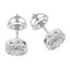Round Cut Diamond Multi-Stone Bezel-Set Halo Stud Earrings with Round Diamond Accents & Screwbacks in White Gold - #HE4900-W