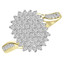 Round Cut Diamond Multi-Stone Cluster Shared-Prong Cocktail Ring in Yellow Gold - #CFH54-Y