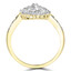 Round Cut Diamond Multi-Stone Cluster Shared-Prong Cocktail Ring in Yellow Gold - #CFH54-Y