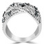 Round Cut Black & White Diamond Multi-Stone Prong-Set Fashion Cocktail Ring in White Gold - #CDFROC0447