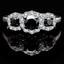 Round Cut Black Diamond Multi-Stone Three-Stone Triple-Halo 4-Prong Engagement Ring with Round Cut White Diamond Accents in White Gold - #CDFR0C9070