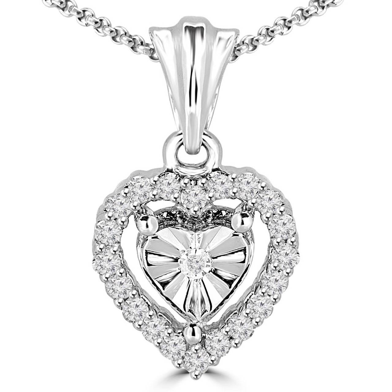 Estate 14kt Gold Heart-Shaped Diamond Pendant Necklace 1.05ctw – A. Brandt  + Son