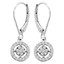 Round Cut Diamond Multi-Stone Halo Dangle Drop Shared-Prong Earrings in White Gold - #EATH3827