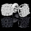 Round Cut Diamond Multi-Stone Cluster Pave Stud Earrings with Screwbacks in White Gold - #EAOQ6816
