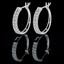 Round Cut Diamond Two Row Multi-Stone Pave Hoop Earrings in White Gold - #EAOQ5624