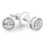 Round Cut Diamond Multi-Stone Cluster Shared-Prong Stud Earrings with Screwbacks in White Gold - #EAOX3180
