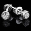 Round Cut Diamond Multi-Stone Cluster Shared-Prong Stud Earrings with Screwbacks in White Gold - #EAOX3180