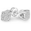Round Cut Diamond Multi-Stone Cluster Pave Stud Earrings with Screwbacks in White Gold - #EAOT3249