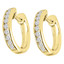 Round Cut Diamond Multi-Stone Huggie Hoop Channel-Set Earrings in Yellow Gold - #HDE2622-Y