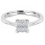Princess Cut Diamond Multi-Stone Invisible-Set V-Prong Engagement Ring in White Gold - #HDR3024-W