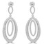 Round Cut Diamond Dangle Drop Vintage Multi-Stone 4-Prong Earrings in White Gold - #EAOC9626G