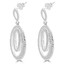 Round Cut Diamond Dangle Drop Vintage Multi-Stone 4-Prong Earrings in White Gold - #EAOC9626G