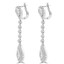Round Cut Diamond Dangle Drop Vintage Multi-Stone Shared-Prong Earrings in White Gold - #EAOC8194