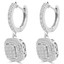 Round Cut Diamond Dangle Hoop Multi-Stone Pave-Set Earrings in White Gold - #EAHT9139G