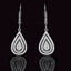 Round Cut Diamond Dangle Drop Vintage Multi-Stone Shared-Prong Earrings with Leverbacks in White Gold - #EAOH0527G