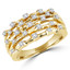Round Cut Diamond Multi-Stone 4-Prong Fashion Cocktail Ring in Yellow Gold - #FROQ2991-Y