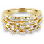 Round Cut Diamond Multi-Stone 4-Prong Fashion Cocktail Ring in Yellow Gold - #FROQ2991-Y