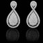 Round Cut Diamond Drop Vintage Multi-Stone Pave-Set Stud Earrings with Screwbacks in White Gold - #EAOC7360G