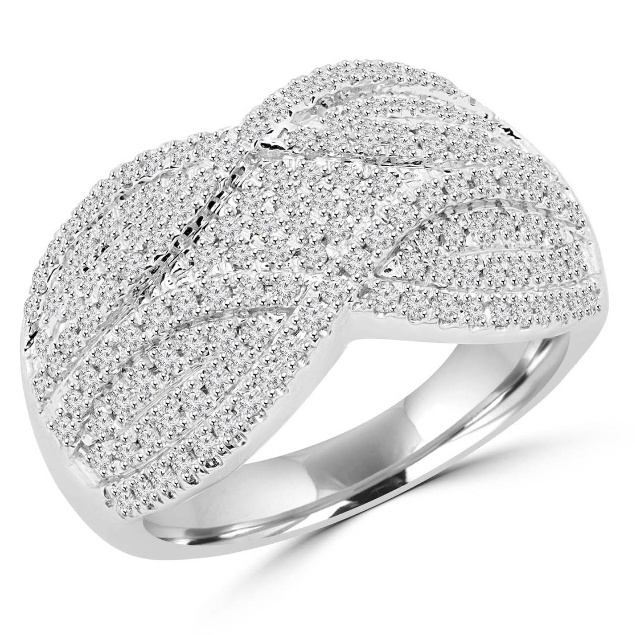 Right-Hand White & Rose Gold Diamond Ring- MR1000-RW - Simon G.