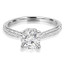 Round Cut Diamond Solitaire 4-Prong Vintage Engagement Ring in White Gold - #ENOQ3533-W